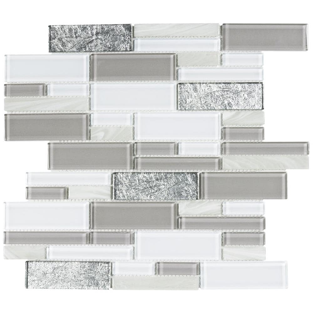 Elida Ceramica Blended Luxor Linear Glass 12-in x 12-in Glossy Glass Linear Wall Tile | CROGLLR29