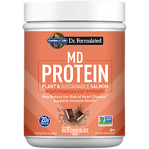 Dr. Formulated Plant & Sustainable Salmon MD Protein Mediterranean Diet Approved - Rich Chocolate (1.8 Lbs./14 Servings)