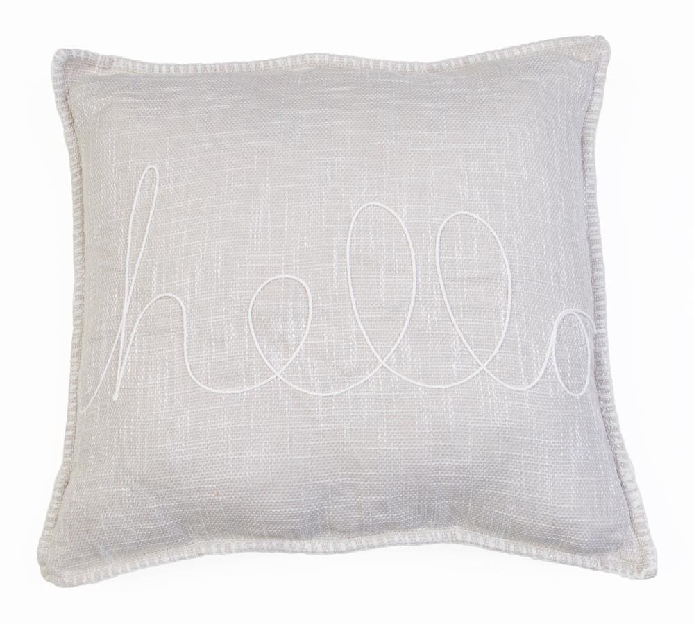 Decor Therapy Thro by Marlo Lorenz 20-in x 20-in Vapor Polyester Blend Faux Linen Indoor Decorative Pillow in Off-White | TH021870001E