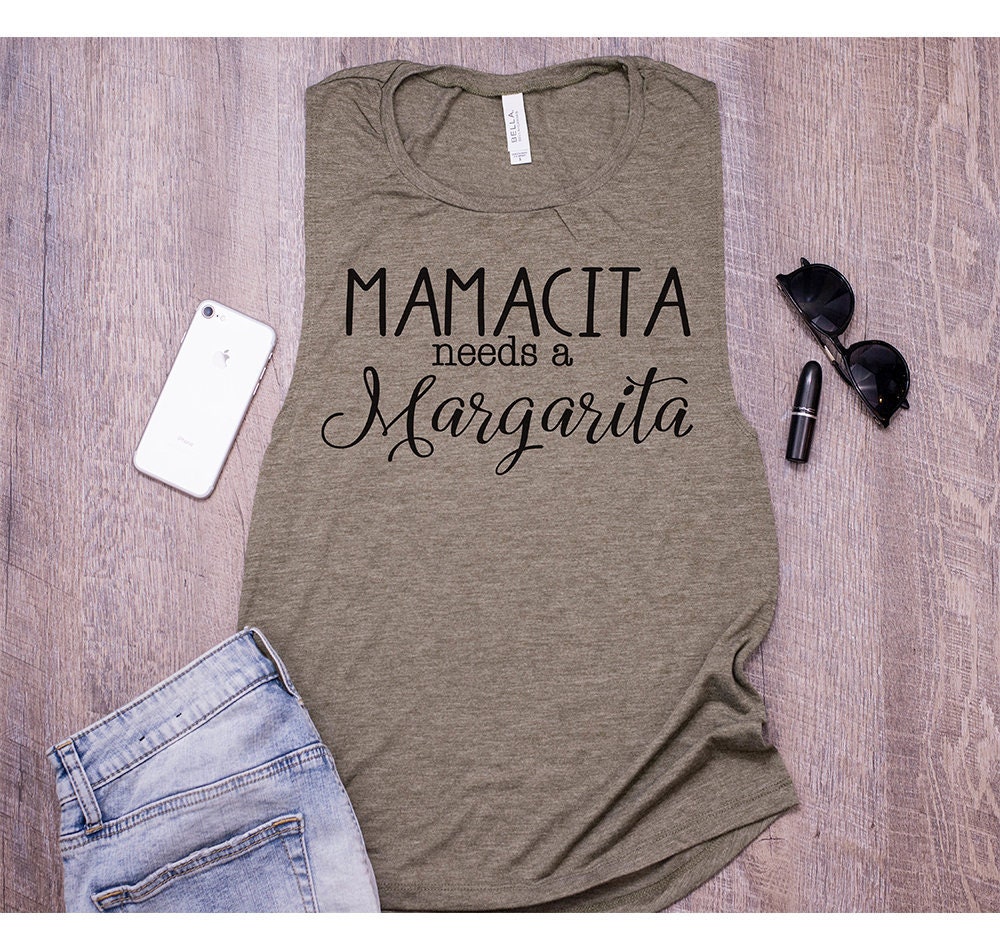 Mamacita Needs A Margarita Womens Summer Drinking Muscle Tank Tops Group Shirts Up To 2xl