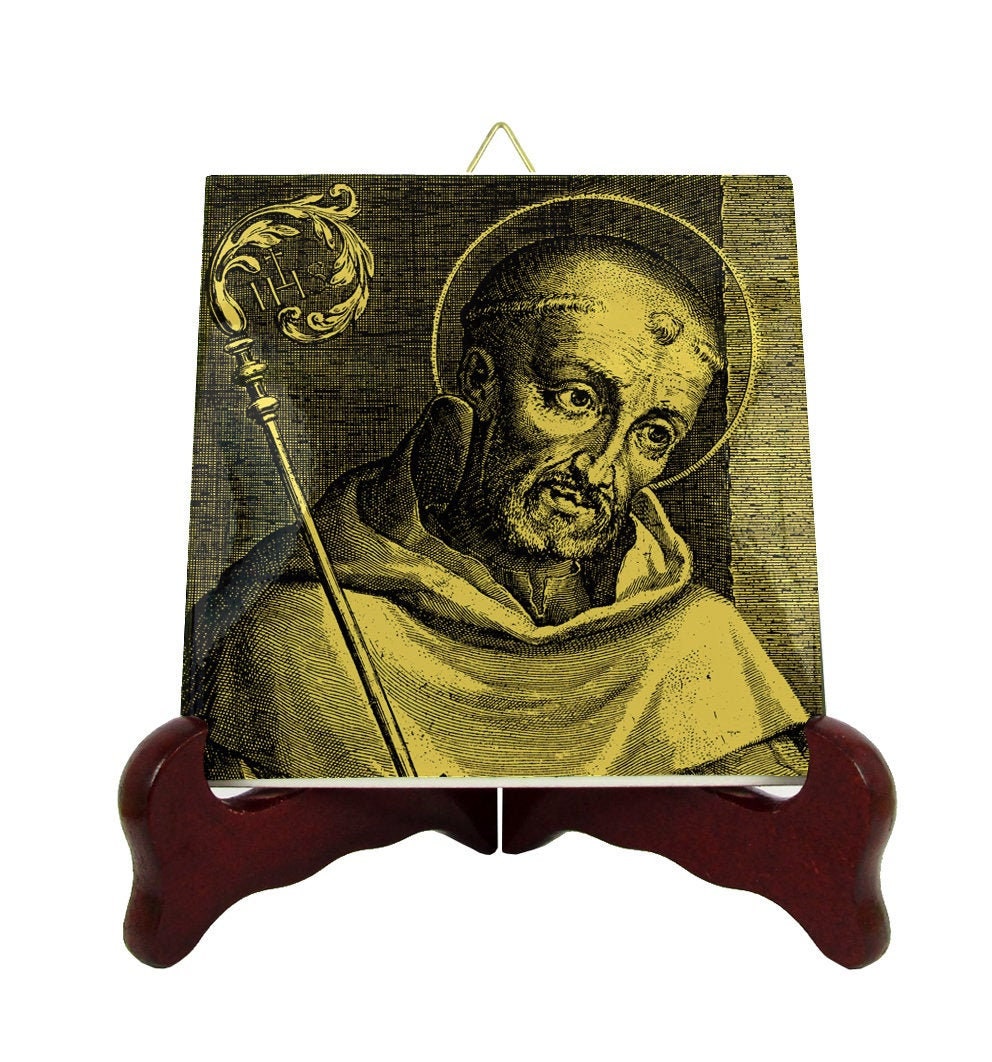 Saint Bernard Of Clairvaux - Icon On Tile St Catholic Saints Cistercians Cistercian Order Doctor The Church