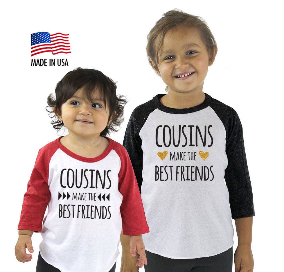 Cousins Make The Best Friends Tri-Blend Raglan Baseball Shirt - Infant, Toddler, Kid, Youth Sizes