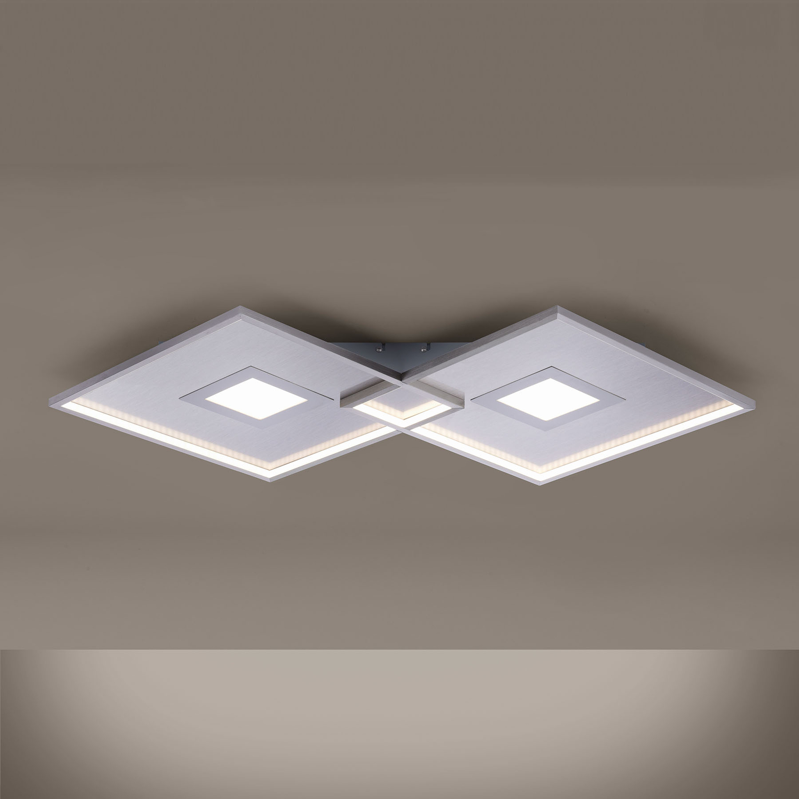 LED-kattovalaisin Amara, kaksi neliötä, hopea