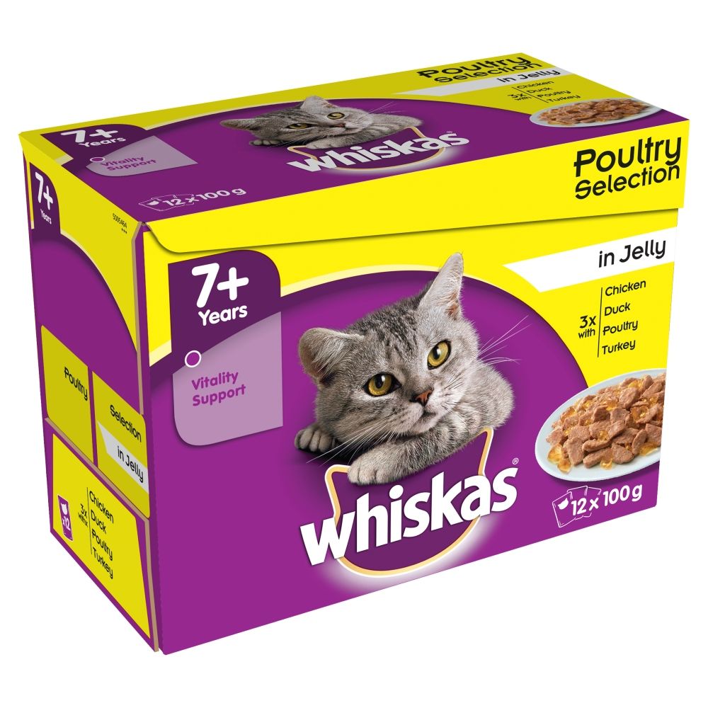 Whiskas 7+ Senior Pouches in Jelly - Saver Pack: 96 x 100g Fish Selection