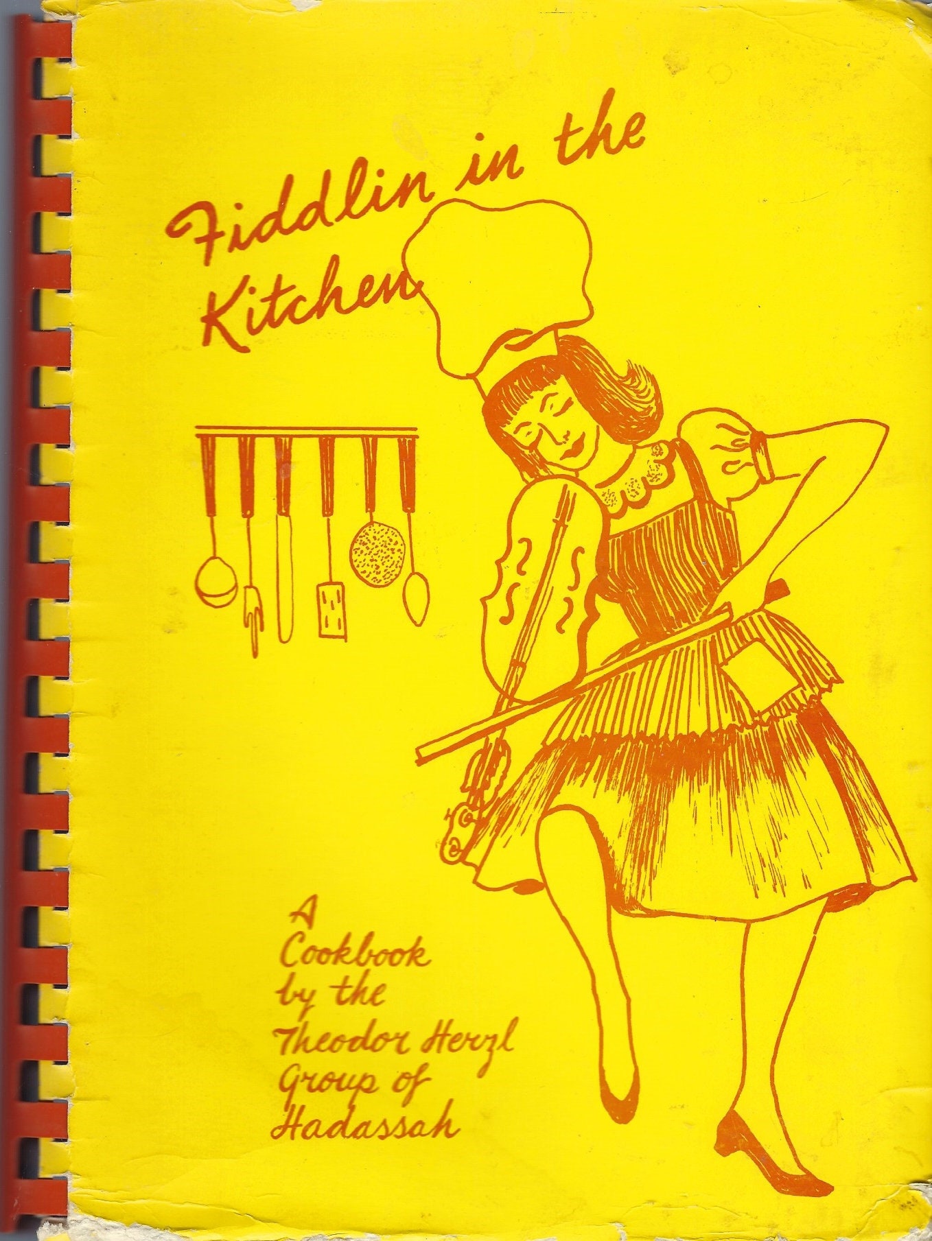Camden County New Jersey 1968 Vintage Hadassah Ethnic Jewish Fiddler in The Kitchen Cookbook Nj Community Holiday Recipes & More Rare Book