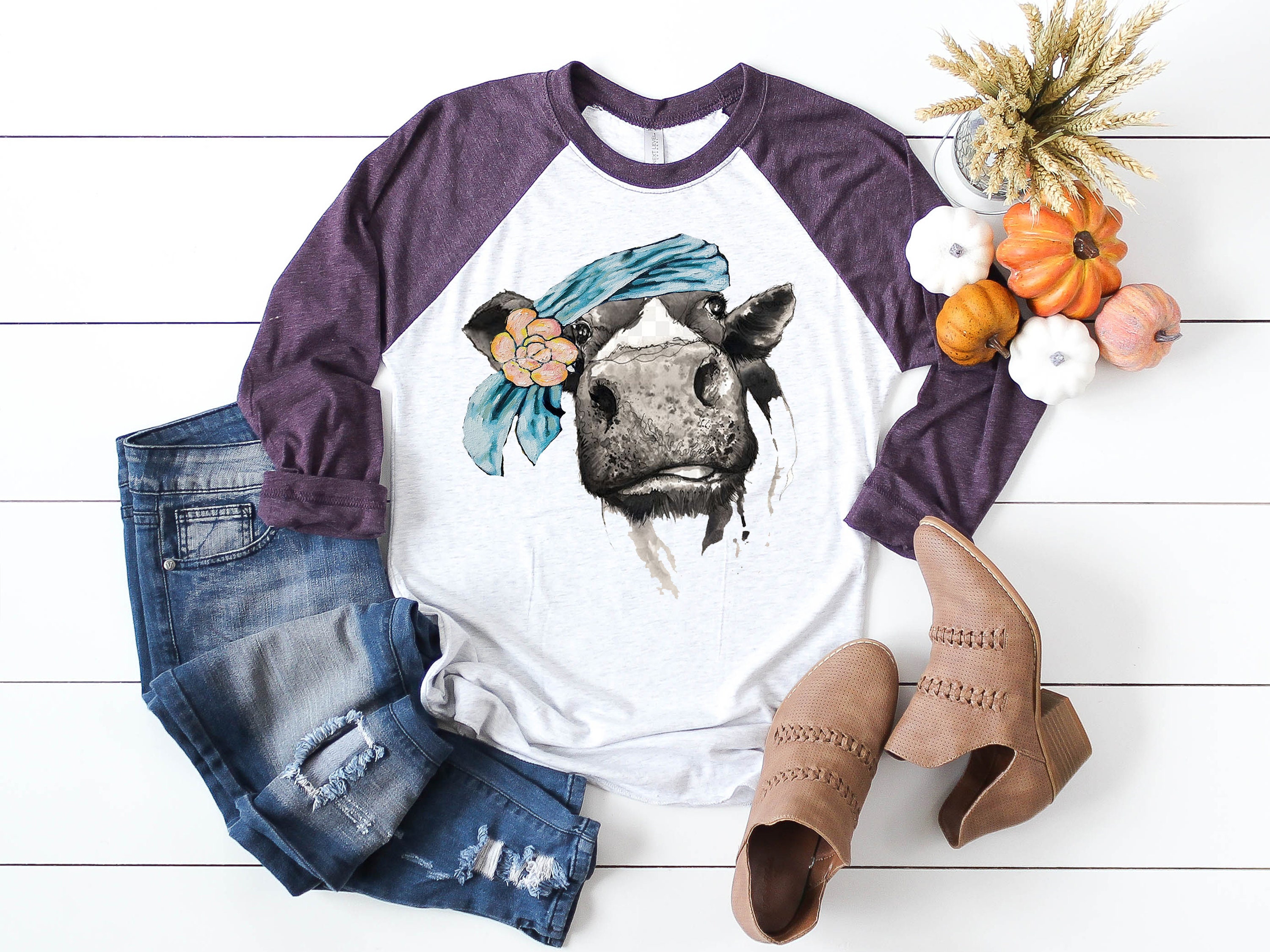Funny Shirt, Popular T Shirt, Trending T Mom Funny Hippie Cow Shirt -Cow - Farming -Farmer Shirts