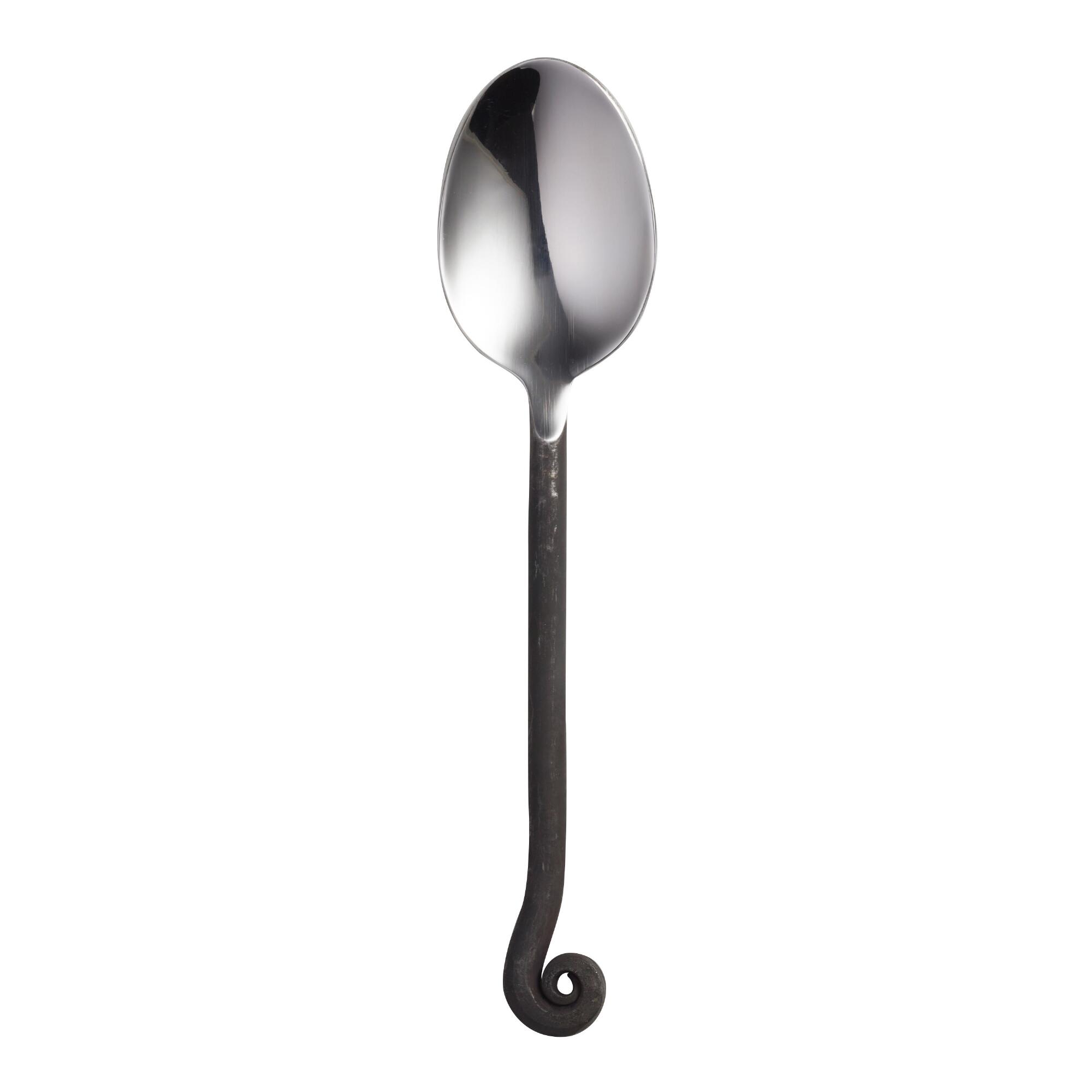 Treble Clef Soup Spoons Set of 4: Silver - Stainless Steel by World Market