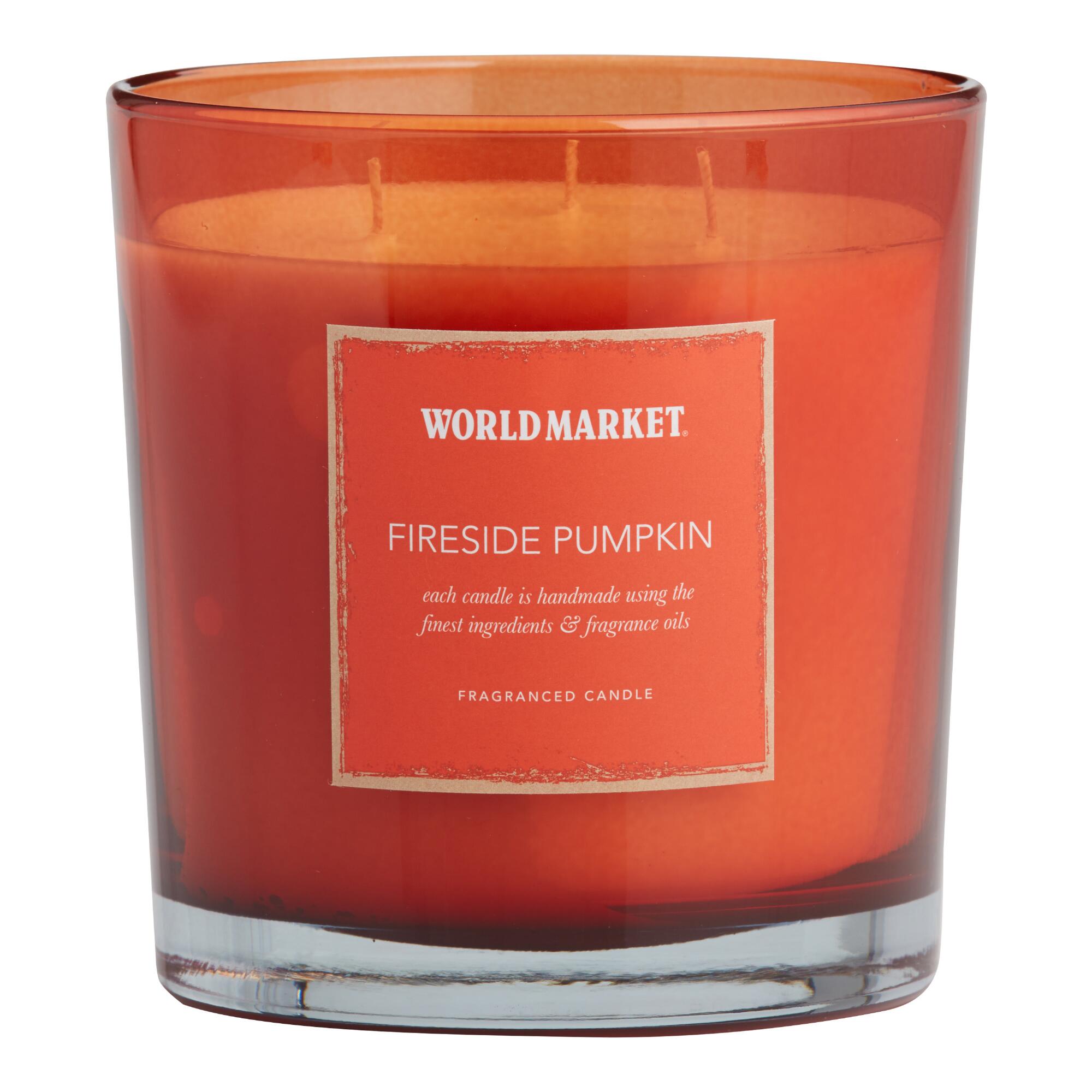 Fireside Pumpkin Filled Jar Candle: Orange - Scented Wax by World Market