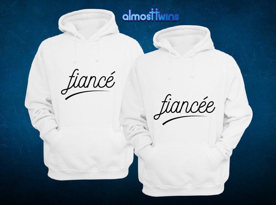 Matching Couple Fiance/Fiancee Hoodies, Custom Gift For Engagement, Bachelorette & Valentine's Day