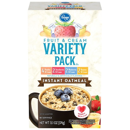 Kroger Fruit & Cream Instant Oatmeal Packets Variety Pack - 13.1 oz