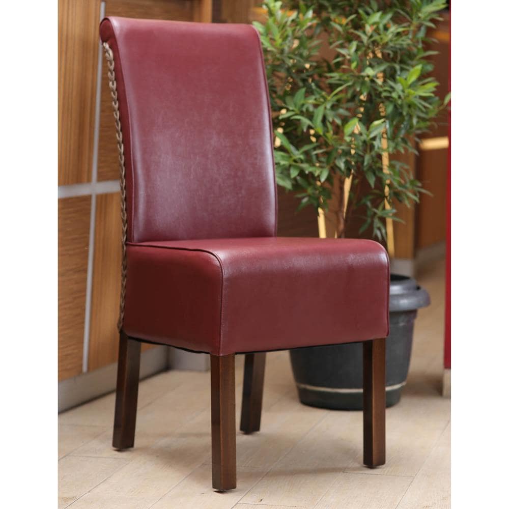 International Caravan Bali Casual Polyester/Polyester Blend Upholstered Dining Side Chair (Wood Frame) in Brown | SG-3342-1CH
