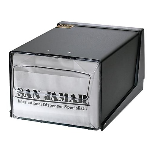 San Jamar 7 1/2" x 11" Black Napkin Dispenser (H3001CLBK)