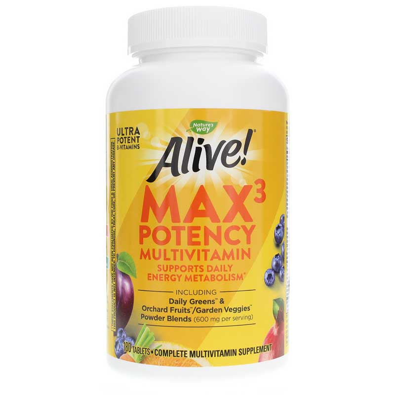 Natures Way Alive Max3 Daily Multivitamin Max Potency 180 Tablets