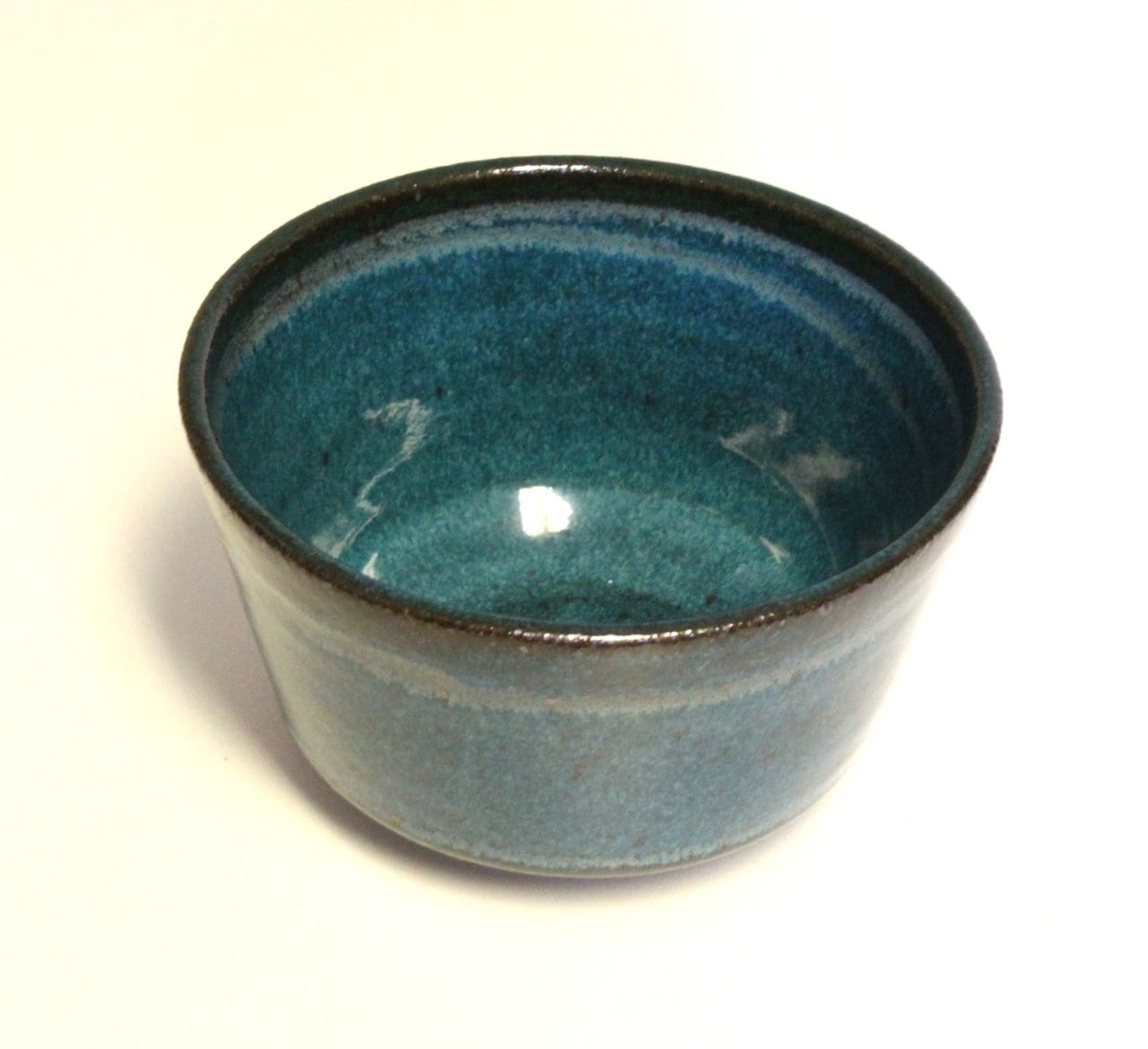 Studio Pottery Stoneware Bowl For Rice Noodles Ramen Vegetables Miso Forrest Green Navy Blue