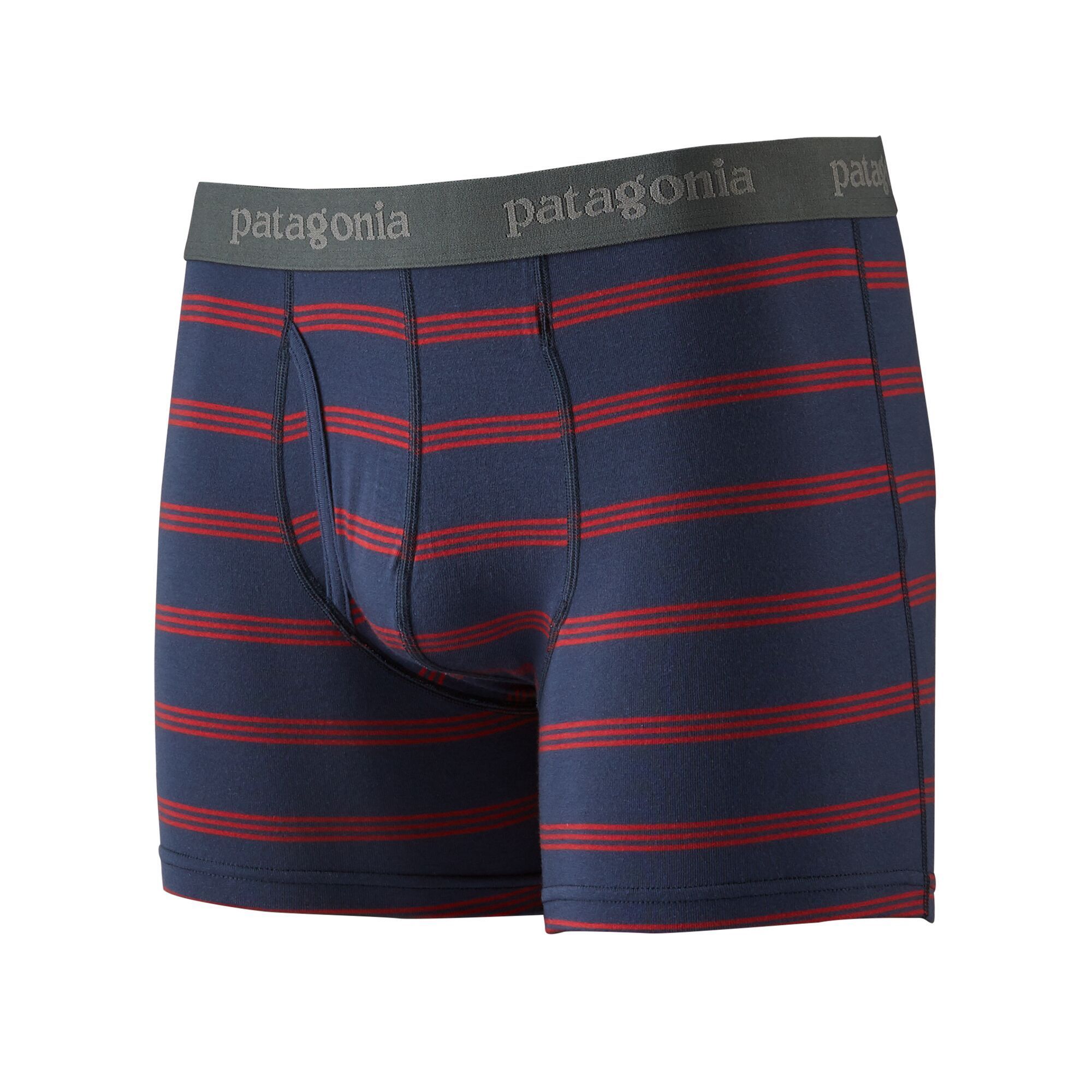 Patagonia Essential Boxer Briefs - From Wood-based TENCEL, Pier Stripe: New Navy / S / 3"