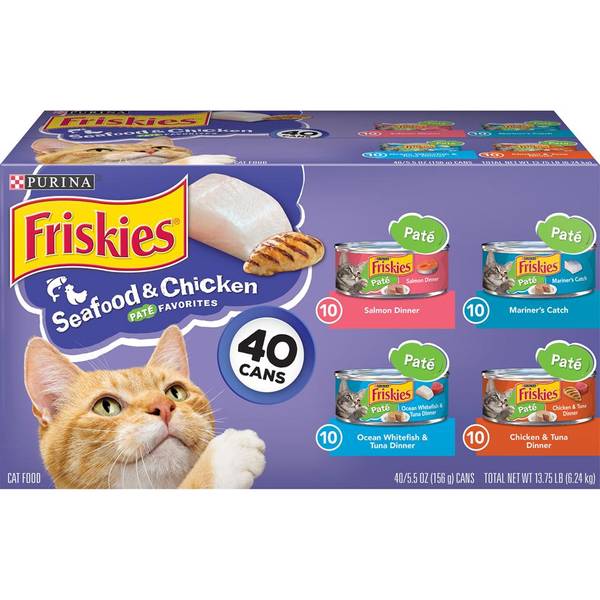 Friskies 40 Count 5.5 oz Seafood and Chicken Pate Cat Food