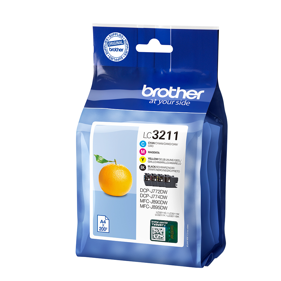 Brother LC-3211VALDR Ink cartridge multi pack, 200 pages, Pack qty 4