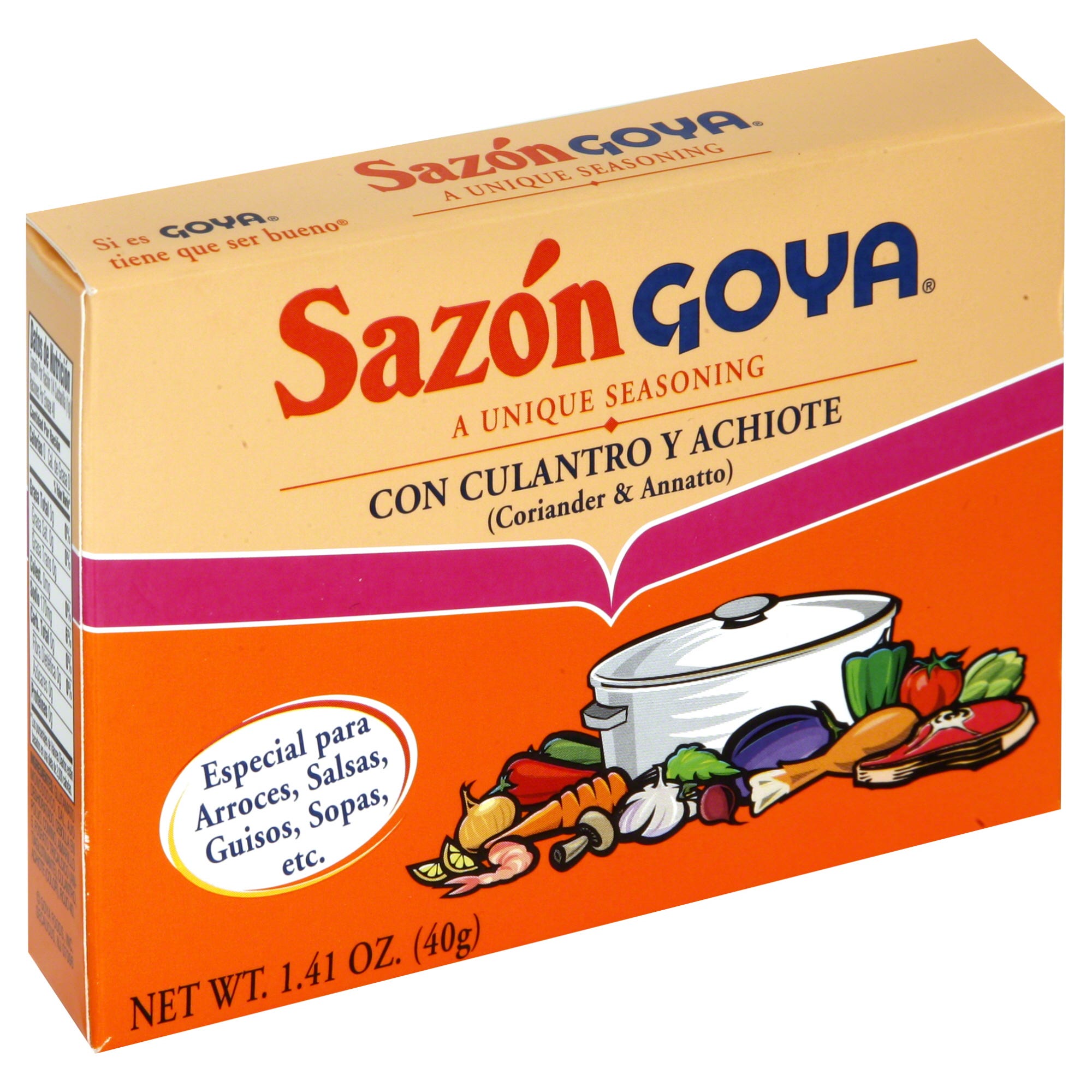 Sazon Goya Seasoning, Coriander & Annatto - 1.41 oz