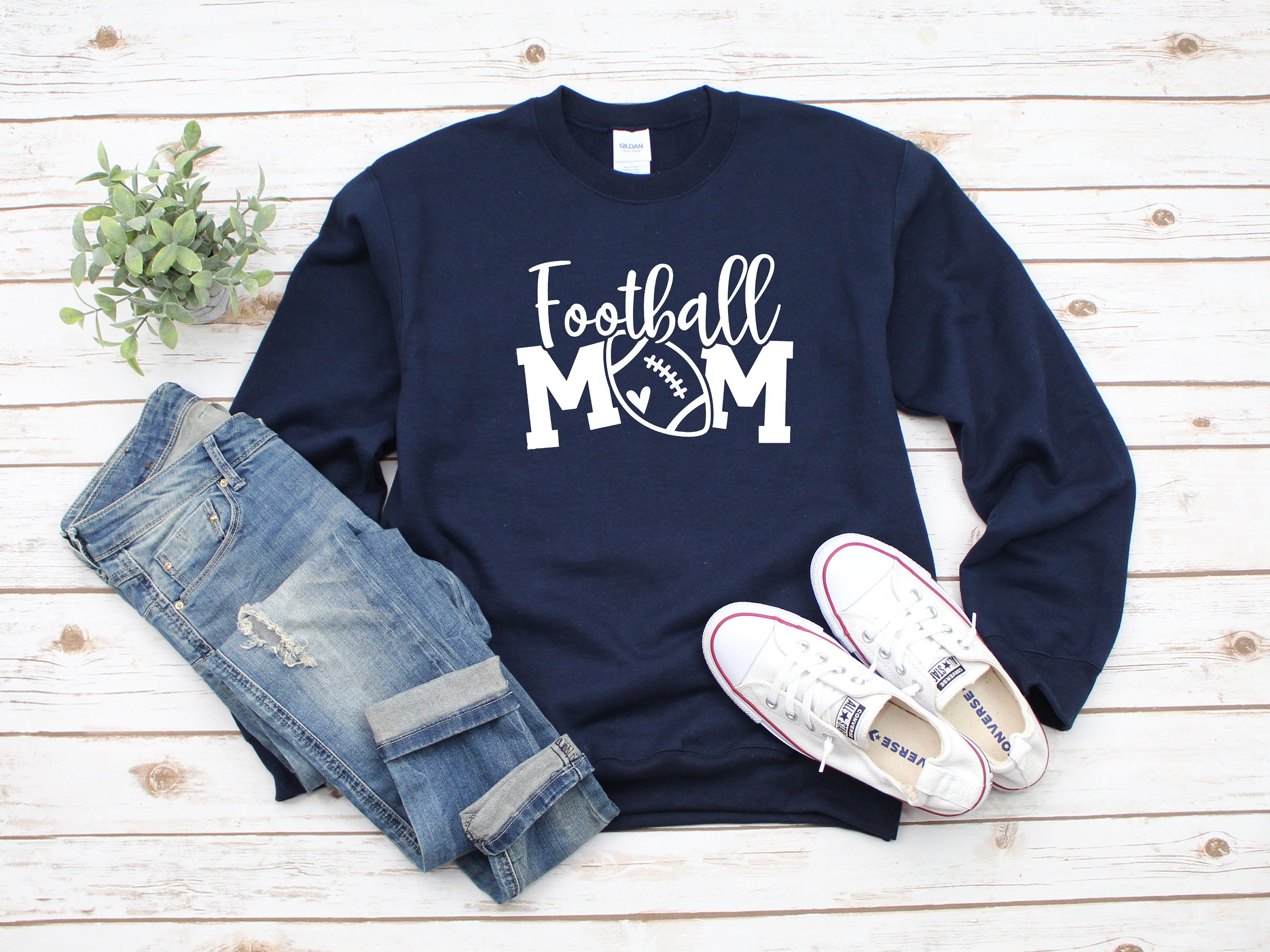 Football Mom Heavy Blend Crewneck Sweatshirt, Sweater, Lover, Game, Mom, Gift For Footballl