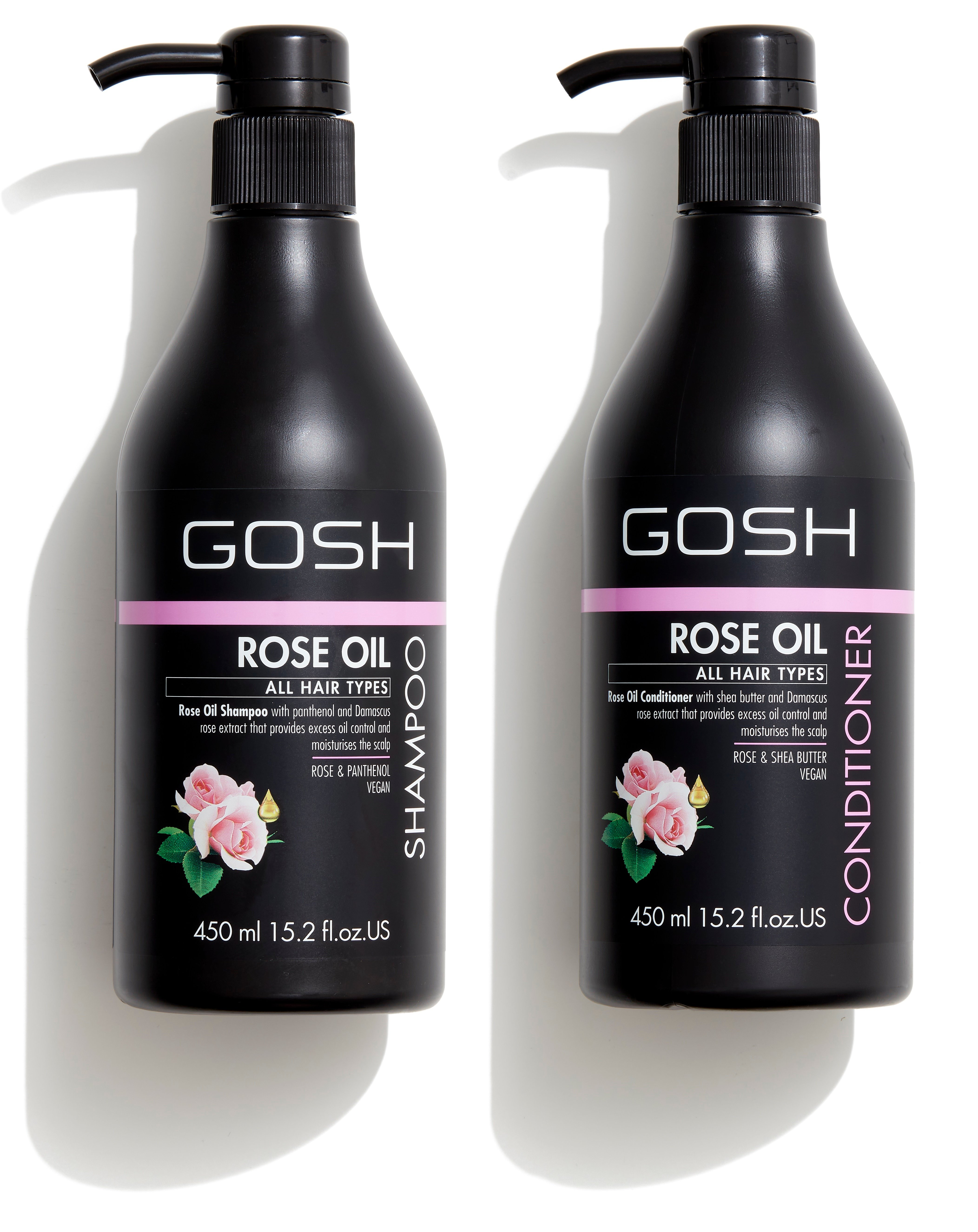 GOSH - Rose Oil Shampoo 450 ml + Rose Oil Conditioner 450 ml