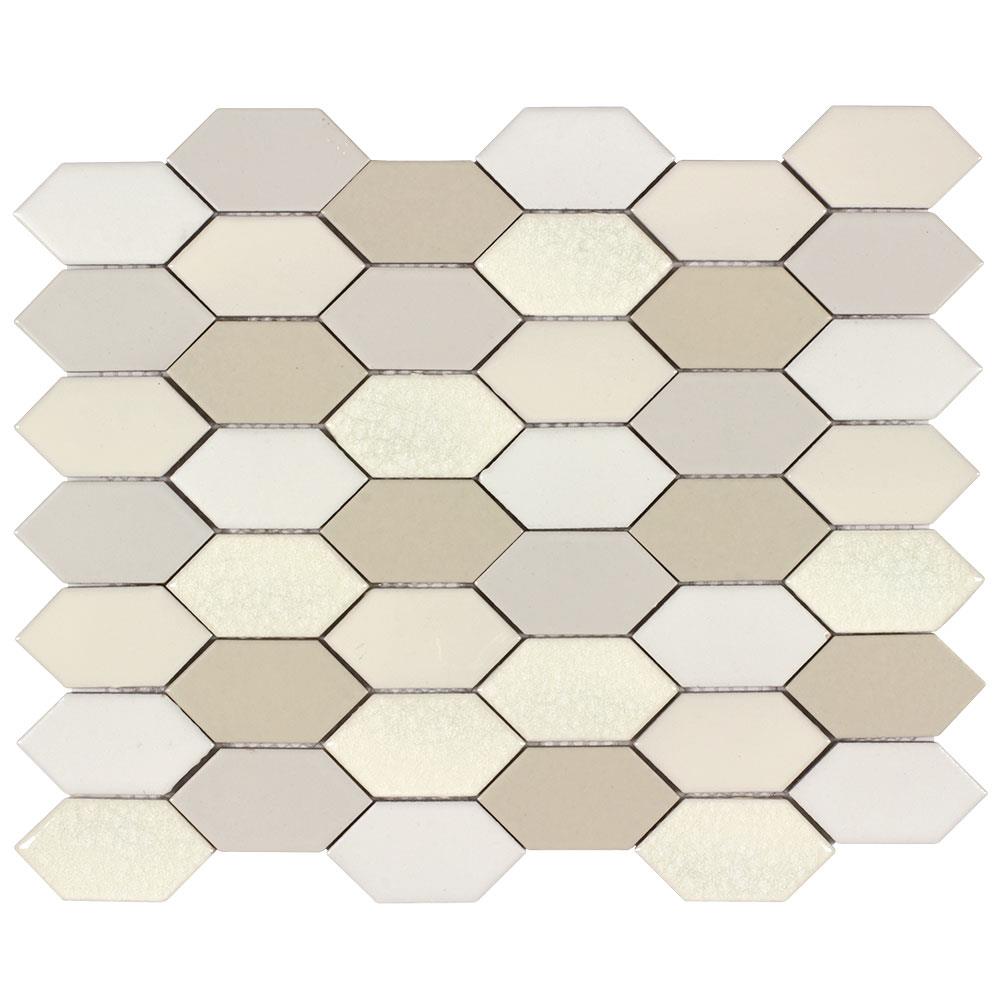 allen + roth Blended Pickets 12-in x 12-in Glazed Porcelain Honeycomb Wall Tile | PK992WHIT1212