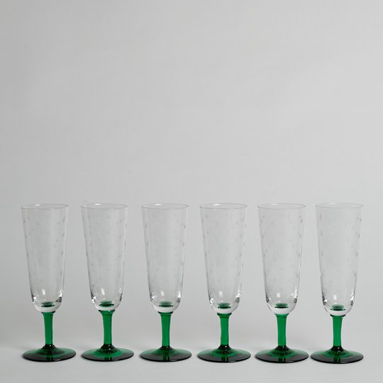 Reijmyre Glasbruk - SÅLD Champagneglas B6 av Monica Bratt 6 st