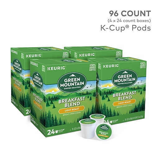 Green Mountain Breakfast Blend Coffee, Keurig K-Cup Pods, Light Roast, 96/Carton (6520)