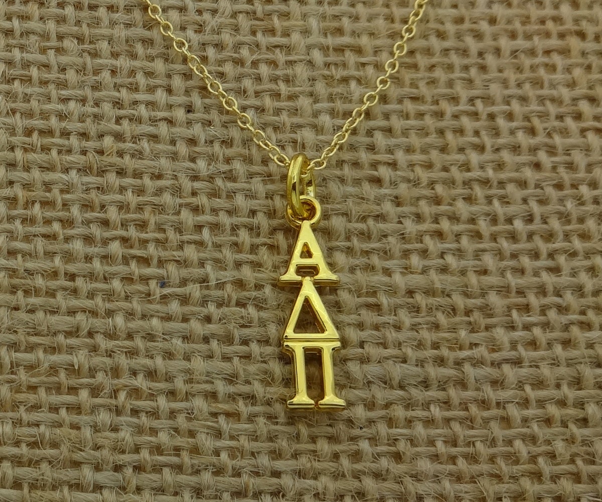 Alpha Delta Pi Sorority Jewelry Pendant Drop Charm Chain Necklace