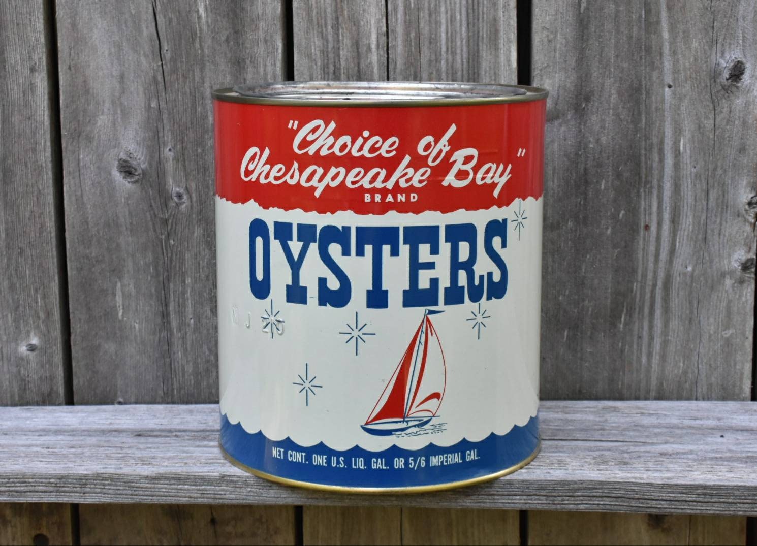 Vintage Oyster Tin Advertising Can Choice Of Chesapeake Bay From Remlik Virginia