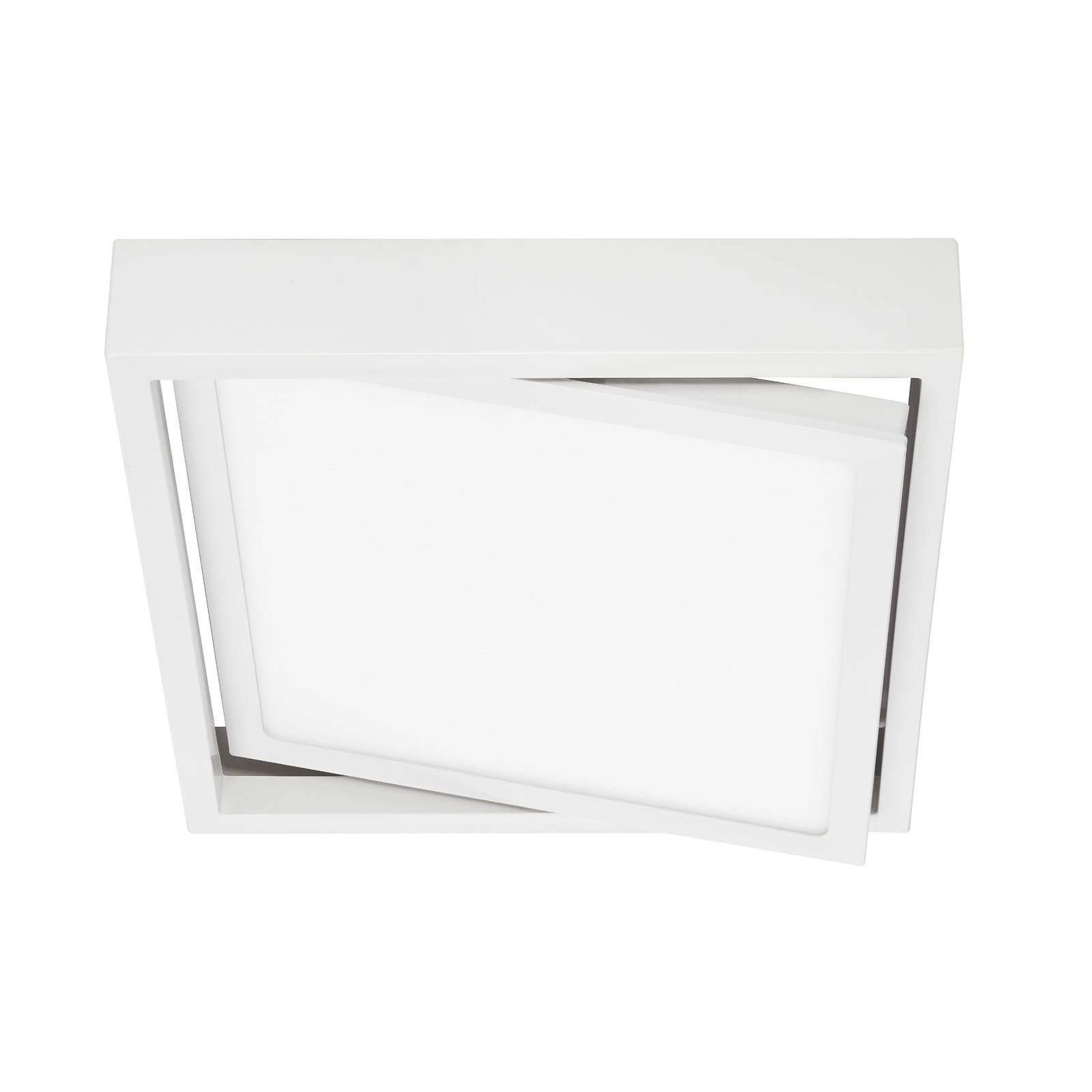 Prios Uvan -LED-kattovalo, kulmikas, valkoinen