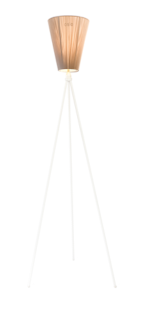 Oslo Wood Lattiavalaisin – Beige lampunvarjostin/Valkoinen jalka