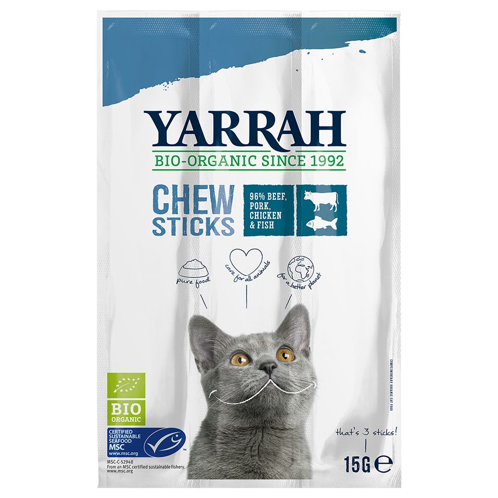 Yarrah Organic Chew Sticks with Fish - Saver Pack: 3 x 15g