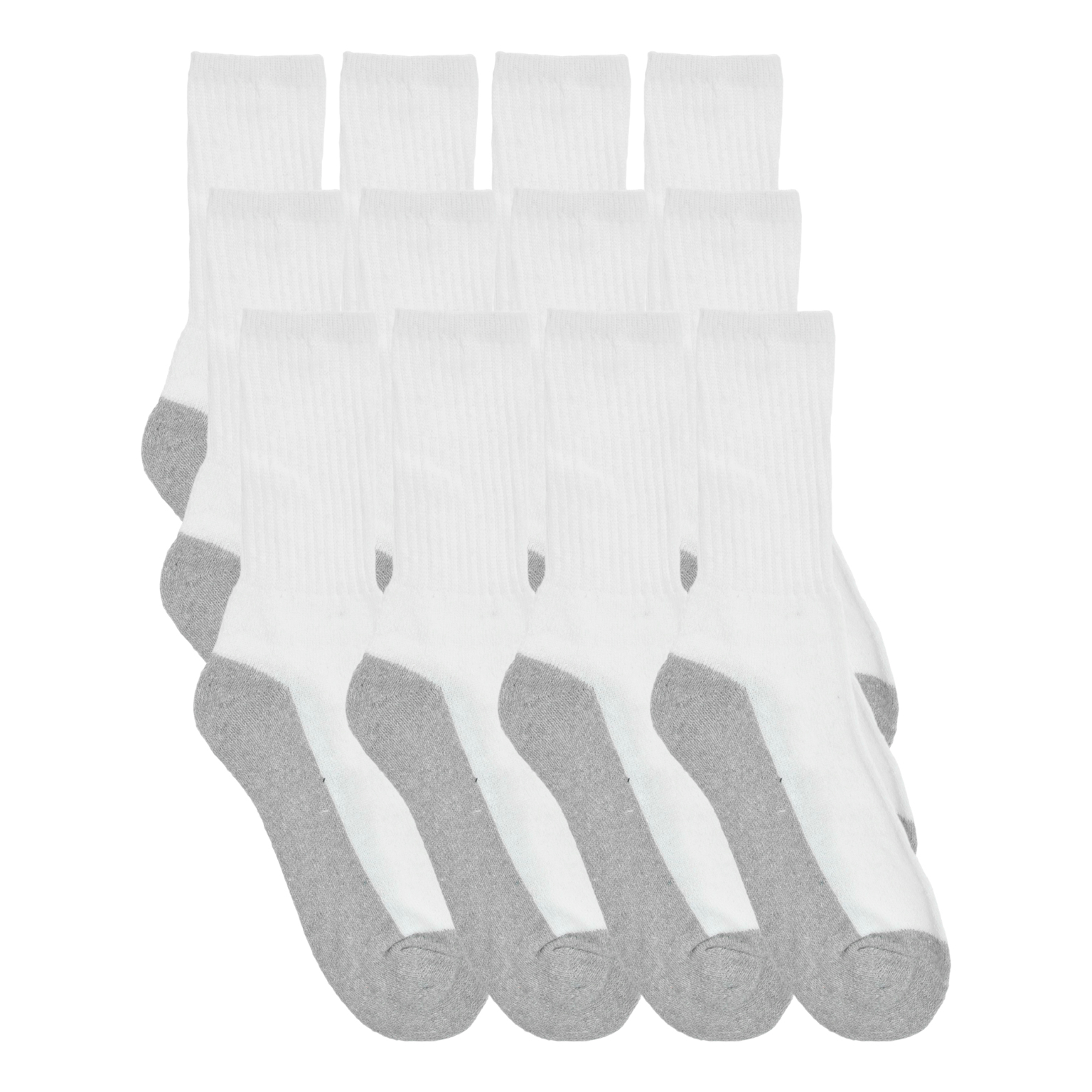 Unisex White / Grey Cotton Blend Sports Sock - Size S / M(240x$0.67)