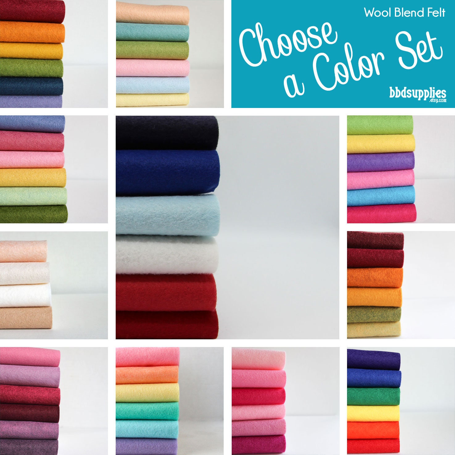 Wool Blend Felt Sheets | 9 X 12 Inch Pick A Color Set Diy