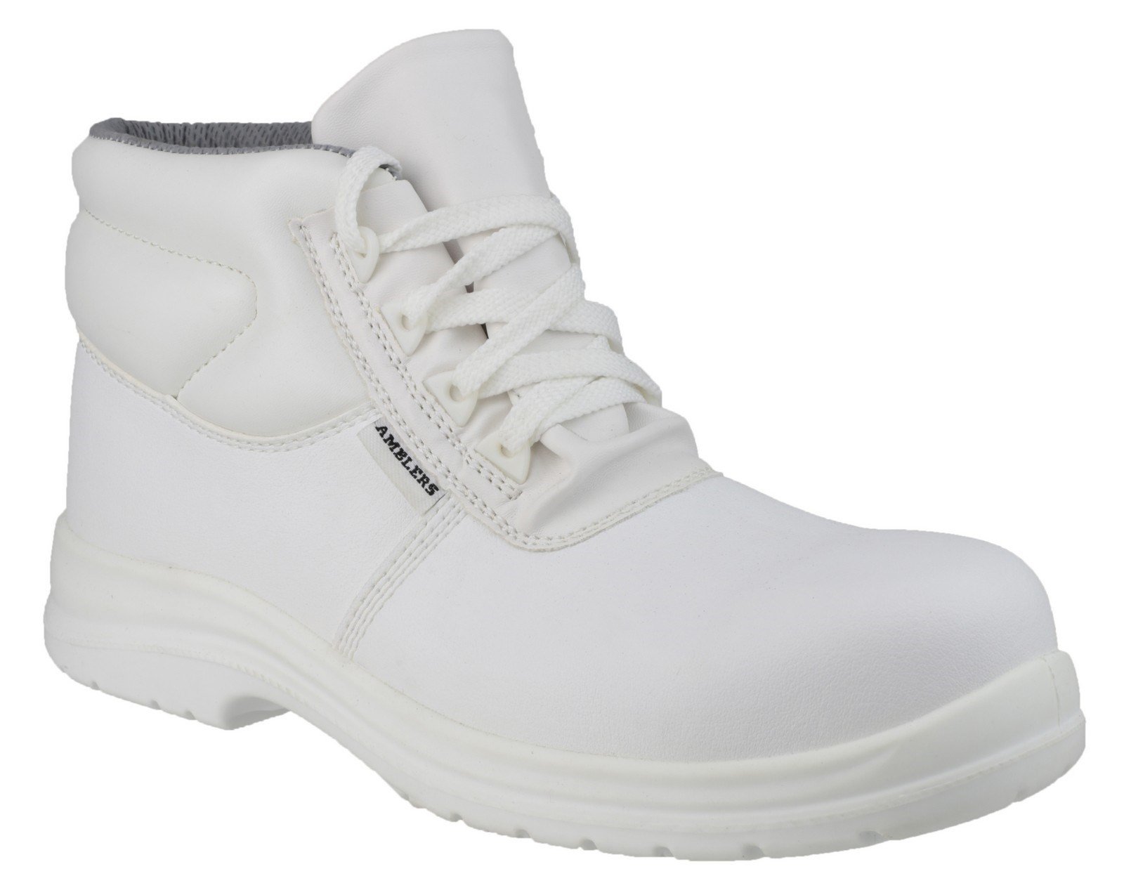 Amblers Unisex Safety Metal-Free Water-Resistant Lace up Boot White 21895 - White 3