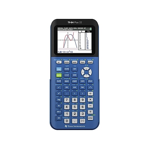 Texas Instruments TI-84 Plus CE 10-Digit Graphing Calculator, Bionic Blue