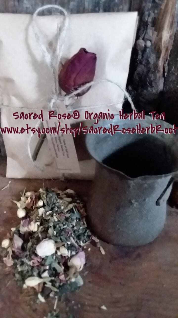 Love Is Brewing Self Care Blend - Sacred Rose Organic Herbal Tea-Jasmine, Red Roses, Pink Nettles Magickly, Crafted With &