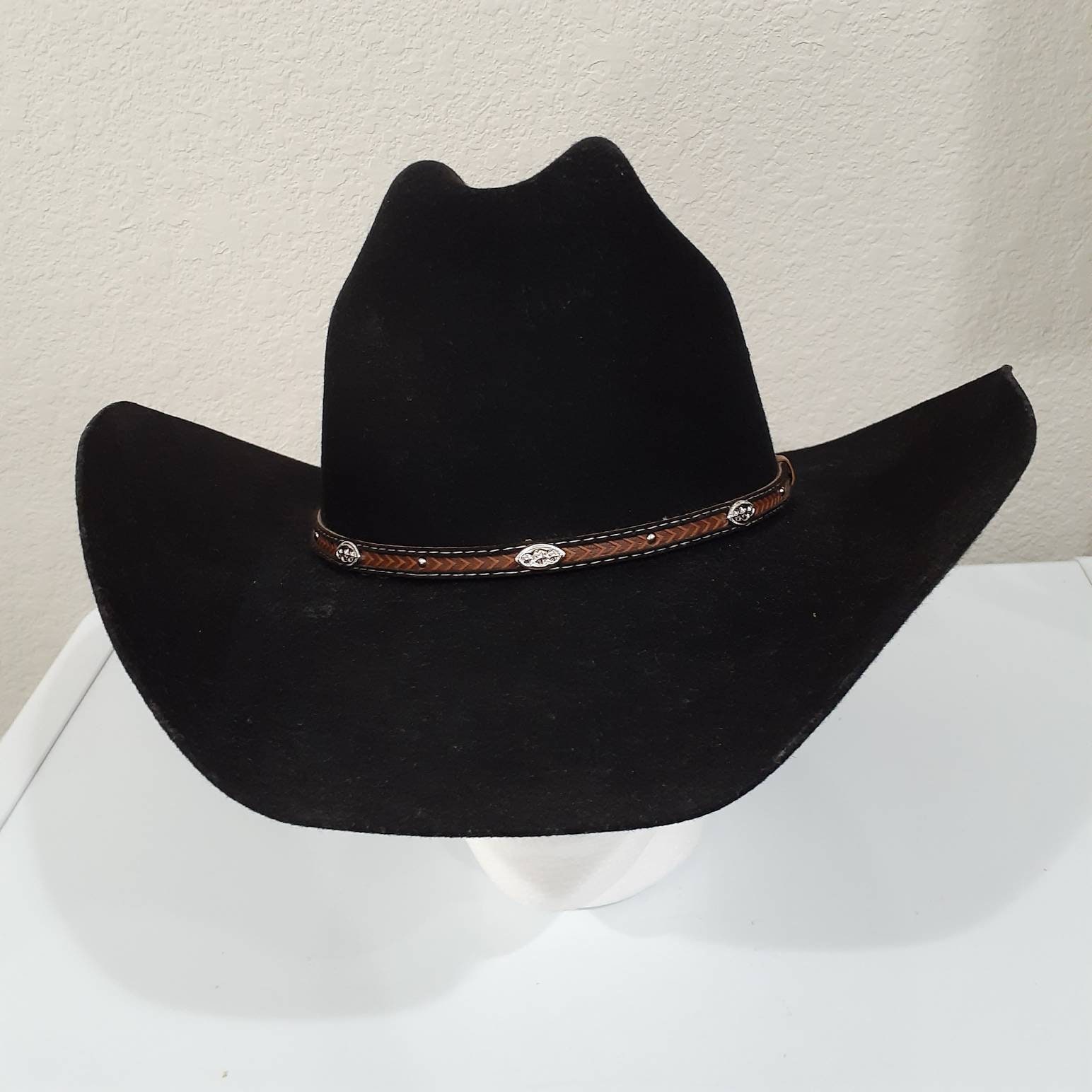 Men's Black Cody James 3x Wool Blend Western Dress Cowboy Hat Size 7 1/2