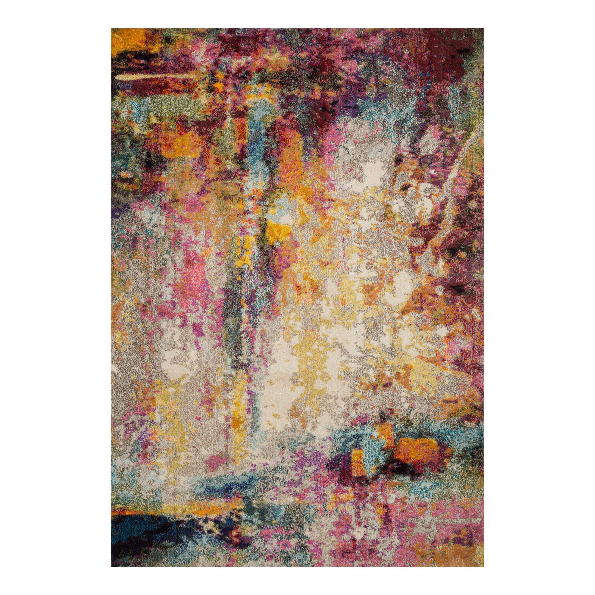 Multicolor Abstract Nadine Area Rug - Polypropylene - 6' x 9' by World Market
