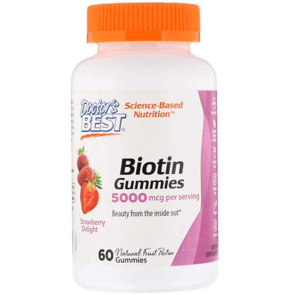 Biotin, 5000mcg Strawberry Delight - 60 gummies