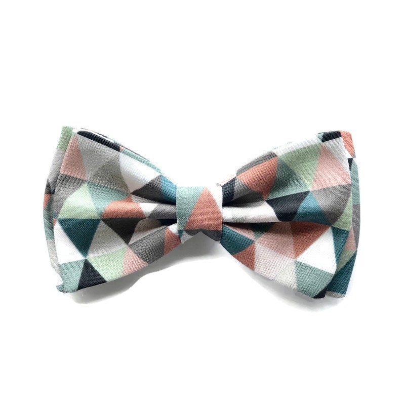 Dusty Pink Rose Gray Bow Tie, Boys Toddler Desert Coral Teal Pocket Square