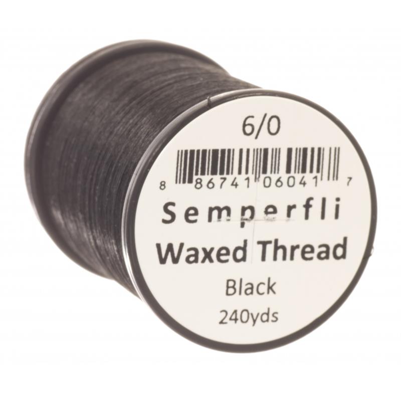 Semperfli Classic Waxed Thread Black 6/0