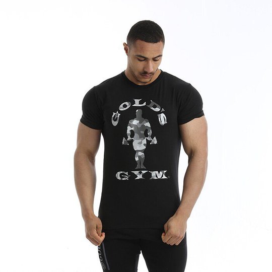 Golds Gym Camo Joe Printed T-shirt, Black