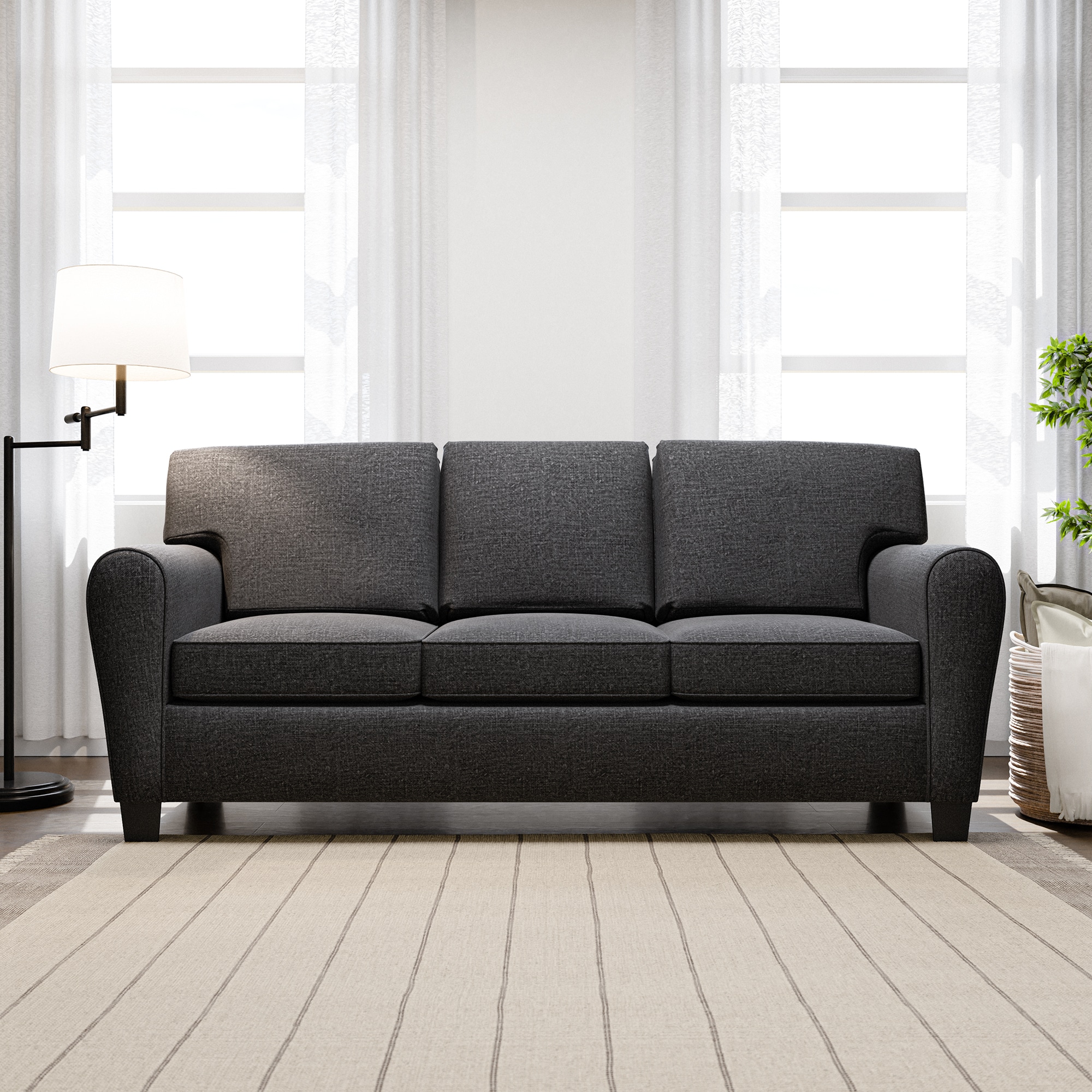 Brookside Abby Casual Charcoal Polyester/Blend Sofa in Gray | BS0004SOF00CH