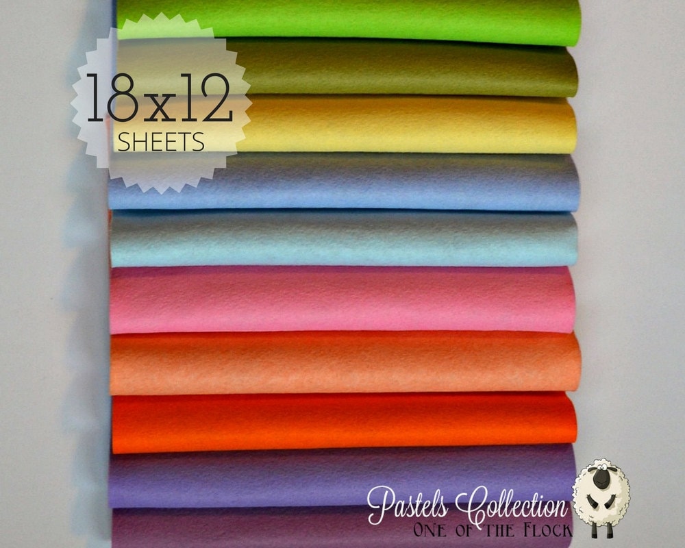 Pastels Felt Collection, Wool Blend Felt, Sheets, Fabric, Fabric Bundle, Bundles, Collections