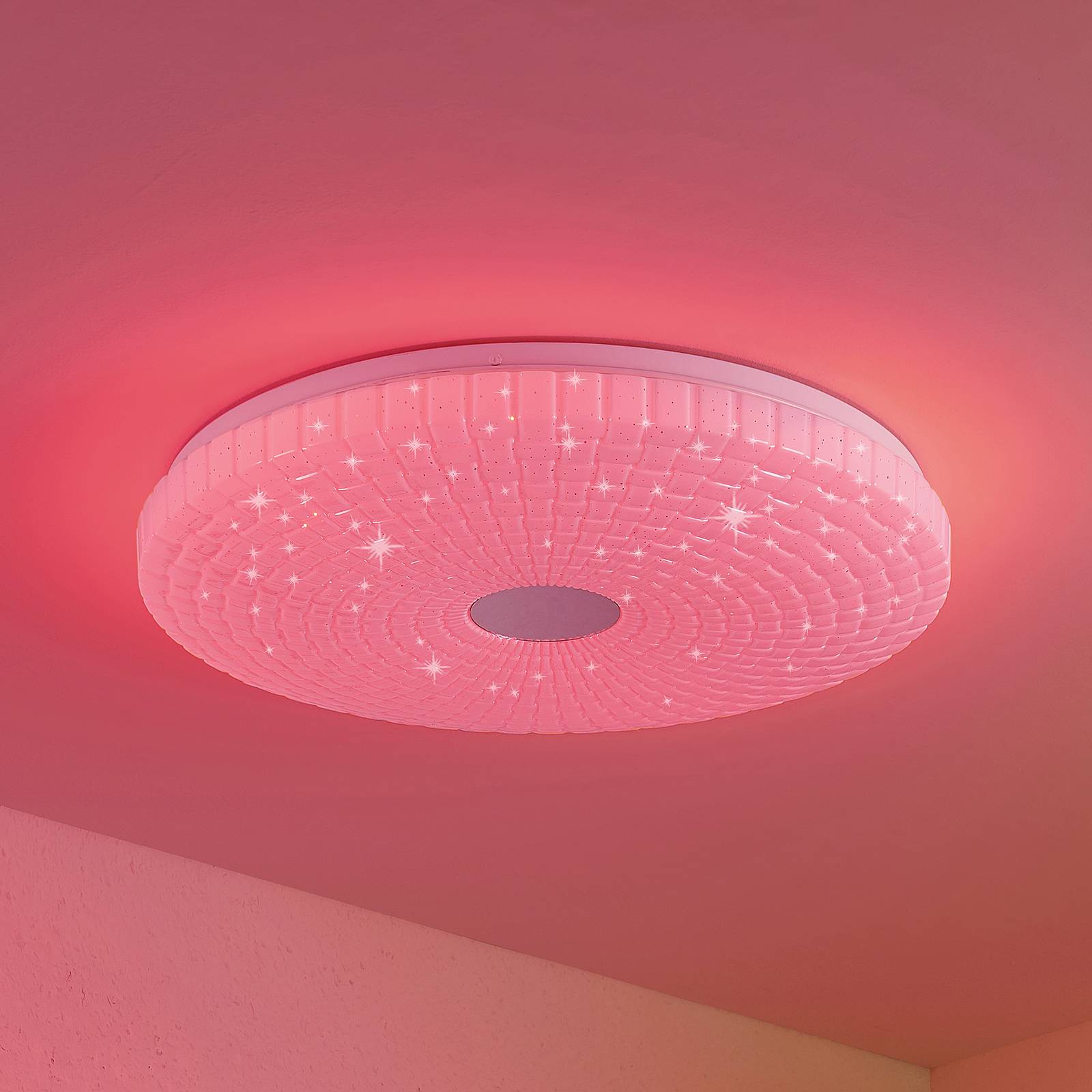 Lindby Laubini -LED-kattovalaisin RGBW, CCT, 48 cm