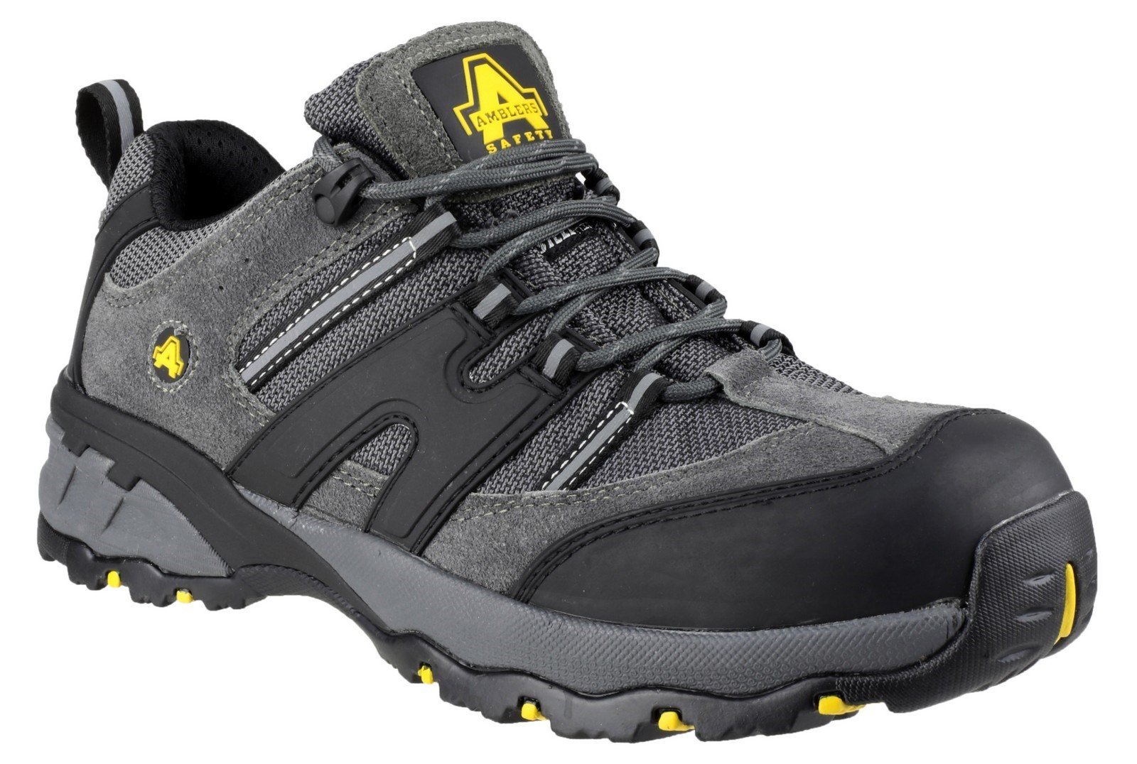 Amblers Unisex Safety Lightweight Lace up Trainer Grey - Grey 6