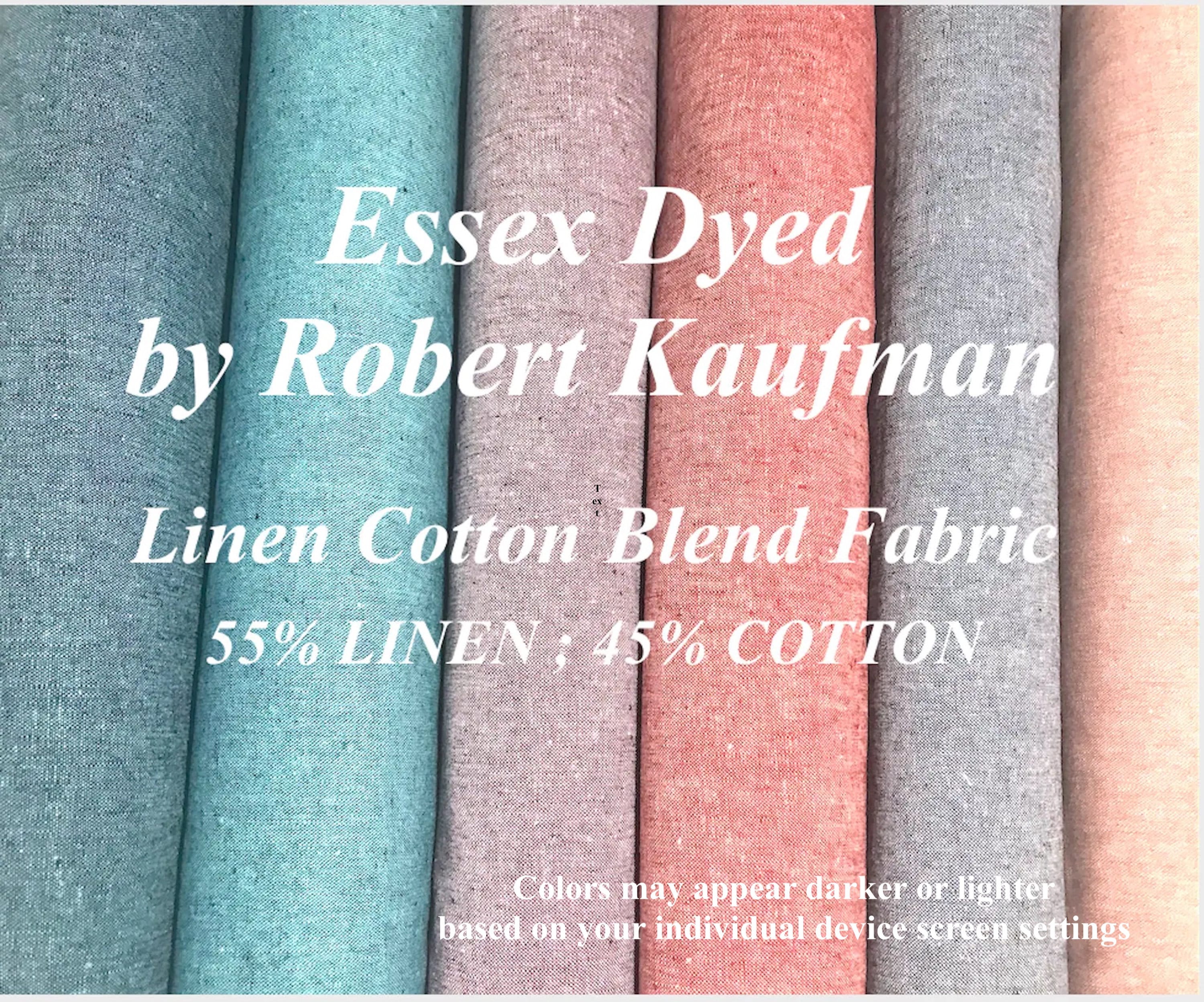 Essex Yarn Dyed Linen Cotton Blend Fabric By Robert Kaufman Many Colors Malibu Berry Peacock Red Lilac Charcoal Graphite Seafoam More
