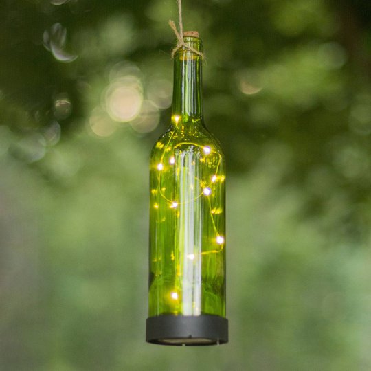 Aurinkokäyttöinen Bottle-LED-valaisin, vihreä