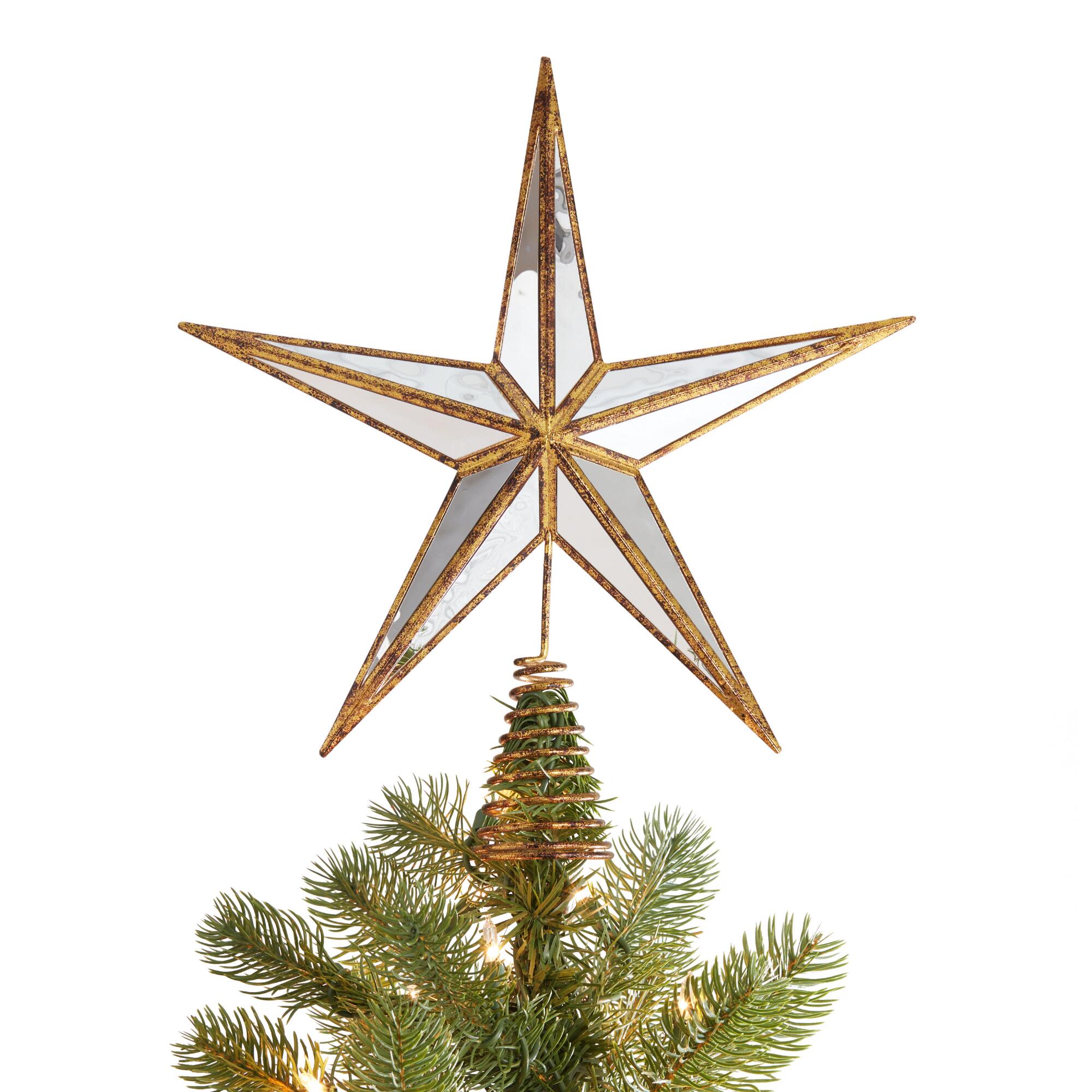 Antique Gold Mirror Star Tree Topper - Acrylic by World Market